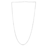 14K White Gold 1.3mm Lite Round Box 16 Chain with Lobster Lock