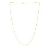 14K Yellow Gold 0.87mm Diamond Cut Cable 18 Chain with Lobster Lock