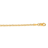 14K Yellow Gold 2.3mm Diamond Cut Cable 16 Chain with Lobster Lock