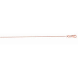14K Rose Gold 1.3mm Diamond Cut Cable 16 Chain with Lobster Lock