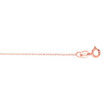 14K Rose Gold 0.68mm Diamond Cut Cable 18 Chain with Spring Ring Clasp