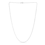 14K White Gold 1.1mm Diamond Cut Cable 24 Chain with Spring Ring