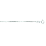 14K White Gold 1.2mm Open Cable 18 Chain with Spring Ring Clasp