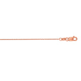 14K Rose Gold 0.97mm Oval Cable 18 Chain with Lobster Lock
