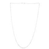 14K White Gold 1.2mm Oval Cable 20 Chain with Lobster Lock