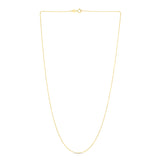 14K Yellow Gold 0.9mm Diamond Cut Bead 18 Chain with Spring Ring Clasp