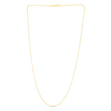 14K Yellow Gold 0.9mm Diamond Cut Bar and Bead 18 Chain with Lobster Lock