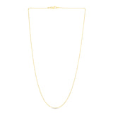 14K Yellow Gold 1.5mm Bead 16 Chain with Lobster Lock
