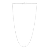 14K White Gold 0.9mm Diamond Cut Bead 20 Chain with Spring Ring Clasp