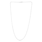 14K White Gold 1.1mm Diamond Cut Bar and Bead 20 Chain with Lobster Lock