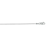 14K White Gold 0.9mm Round Snake 16 Chain with Lobster Lock