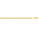 14K Yellow Gold 2.1mm Round Wheat 22 Chain with Lobster Lock