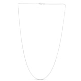 14K White Gold 0.6mm Round Wheat 18 Chain with Lobster Lock