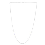 14K White Gold 1.2mm Round Wheat 16 Chain with Lobster Lock