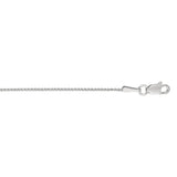 14K White Gold 1mm Diamond Cut Round Wheat 16 Chain with Lobster Lock