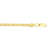 14K Yellow Gold 18 3.15mm Diamond Cut Lite Round Wheat Chain with Lobster Lock