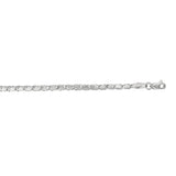 14K White Gold 3mm Heart 18 Chain with Lobster Lock