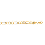 14K Yellow Gold 6.6mm Lite Figaro 20 Chain with Lobster Lock