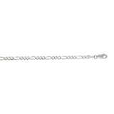 14K White Gold 3mm Figaro 18 Chain with Lobster Lock