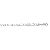 14K White Gold 4.6mm Figaro 22 Chain with Lobster Lock