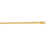 14K Yellow Gold 2.2mm Gourmette 24 Chain with Lobster Lock
