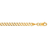 14K Yellow Gold 3.2mm Comfort Curb 20 Chain with Lobster Lock
