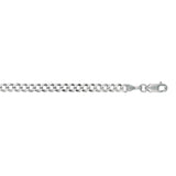 14K White Gold 3.6mm Comfort Curb 18 Chain with Lobster Lock