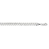 14K White Gold 4.7mm Comfort Curb 18 Chain with Lobster Lock