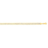 14K Yellow Gold 3.6mm White Pave Curb 18 Chain with Lobster Lock