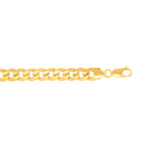 14K Yellow Gold 8mm Semi-Solid Miami Cuban 8.5 Chain Bracelet with Lobster Lock