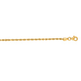 14K Yellow Gold 20 2mm Diamond Cut Royal Rope Chain with Lobster Lock