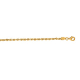 14K Yellow Gold 24 2.75mm Diamond Cut Royal Rope Chain with Lobster Lock