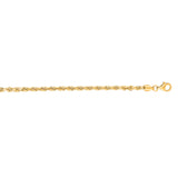 14K Yellow Gold 20 3mm Diamond Cut Royal Rope Chain with Lobster Lock