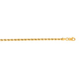 14K Yellow Gold 24 3.5mm Diamond Cut Royal Rope Chain with Lobster Lock