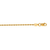 14K Yellow Gold 1.5mm Rope 22 Chain with Lobster Lock