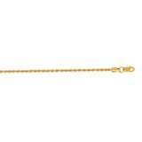 14K Yellow Gold 1.8mm Rope 22 Chain with Lobster Lock