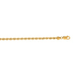 14K Yellow Gold 3mm Rope 30 Chain with Lobster Lock
