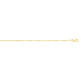 14K Yellow Gold 1.3mm Polished Bar Station Saturn 18 Chain with Lobster Lock