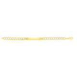 14K Yellow and White Gold 10mm Pave Curb ID 8.5 Bracelet