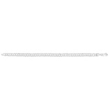 14K White Gold 7 Small Double Link Charm Bracelet