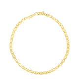 14K Yellow Gold 3mm Heart 16 Chain with Lobster Lock