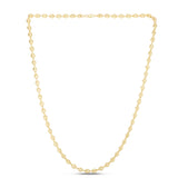 14K Yellow Gold 7 Puffed Mariner Chain Bracelet