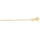10K Yellow Gold .5mm Diamond Cut Flat Cable 18 Chain with Spring Ring