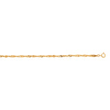 10K Yellow Gold 2.2mm Singapore 10 Chain Anklet with Spring Ring Clasp
