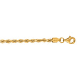 10K Yellow Gold 2.75mm Solid Diamond Cut Royal Rope 20 Chain with Lobster Lock