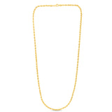 10K Yellow Gold 3.5mm Solid Diamond Cut Royal Rope 24 Chain with Lobster Lock