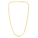 10K Yellow Gold 5.0mm Solid Diamond Cut Royal Rope 9 Chain with Lobster Lock