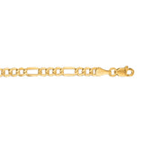 10K Yellow Gold 3.7mm Lite Figaro 18 Chain with Lobster Lock