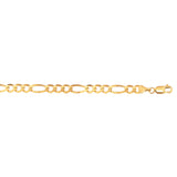 10K Yellow Gold 6.6mm Figaro 24 Chain with Lobster Lock