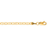 10K Yellow Gold 3.2mm Mariner 7 Chain Bracelet with Lobster Lock